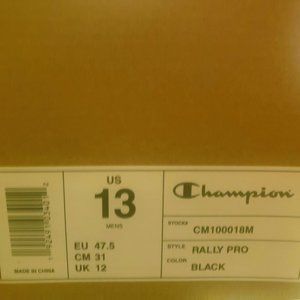 Champion Rally Pro Black NWT